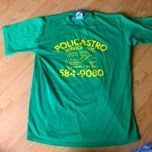 Vintage Jerzees Graphic Tee “POLICASTRO” Garbage Co. size: M Unisex Short Sleeve